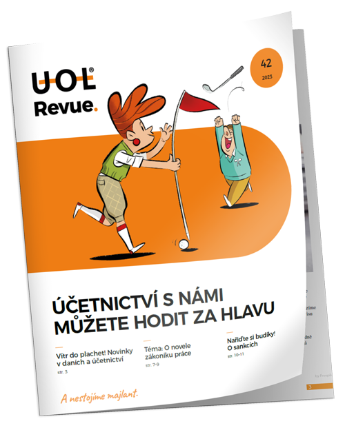 Přední strana časopisu Revue Účetnictví s námi můžete hodit za hlavu